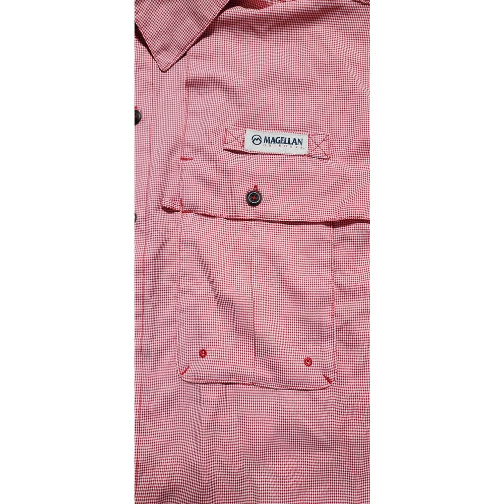 Magellan‎ Outdoors Men’s Fishing Shirt Long Sleeve Button Front Red White Small - Picture 4 of 12